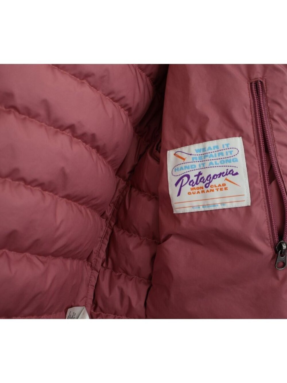 Patagonia Girls Down Sweater Jacket Size Large Pink Full Zip Puffer Outerwear - Picture 12 of 16